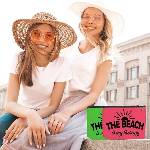 4PCS Beach Vacation Essentials Makeup Bag, Cute Cosmetic Bags for Women, Beach A - Picture 5 of 6